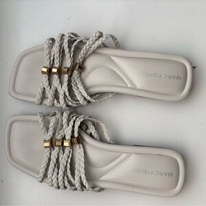 Marc Fisher Cream Braided Sandals